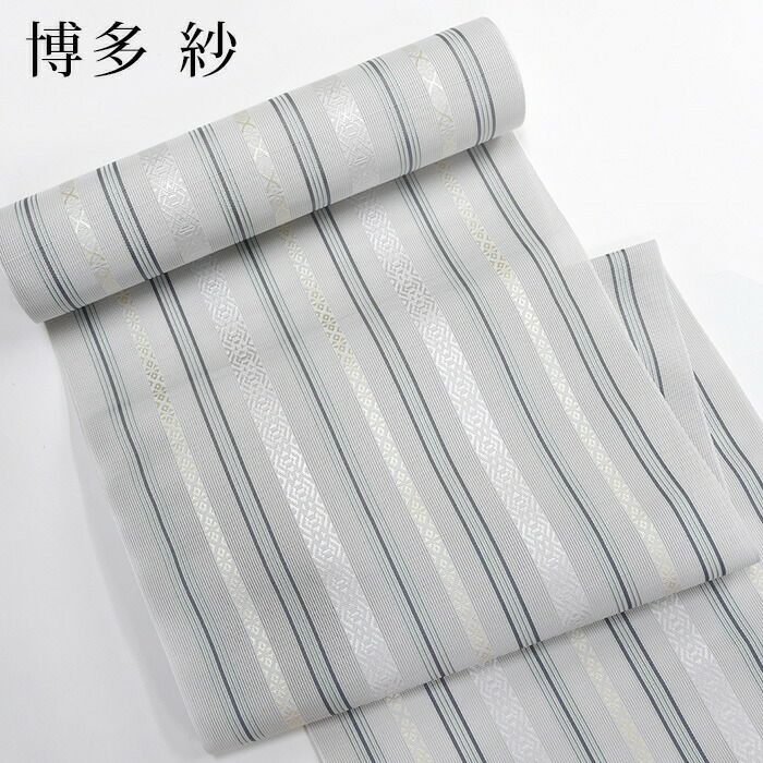 博多織 名古屋帯 博多帯 博多八寸帯 紗献上柄 透ける夏用 本場筑前 森 