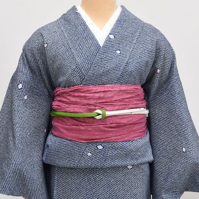 1819.やまと誂え 染め分け 枝垂れ桜 付下げ 袷 ふき綿仕立て 正絹 着物 