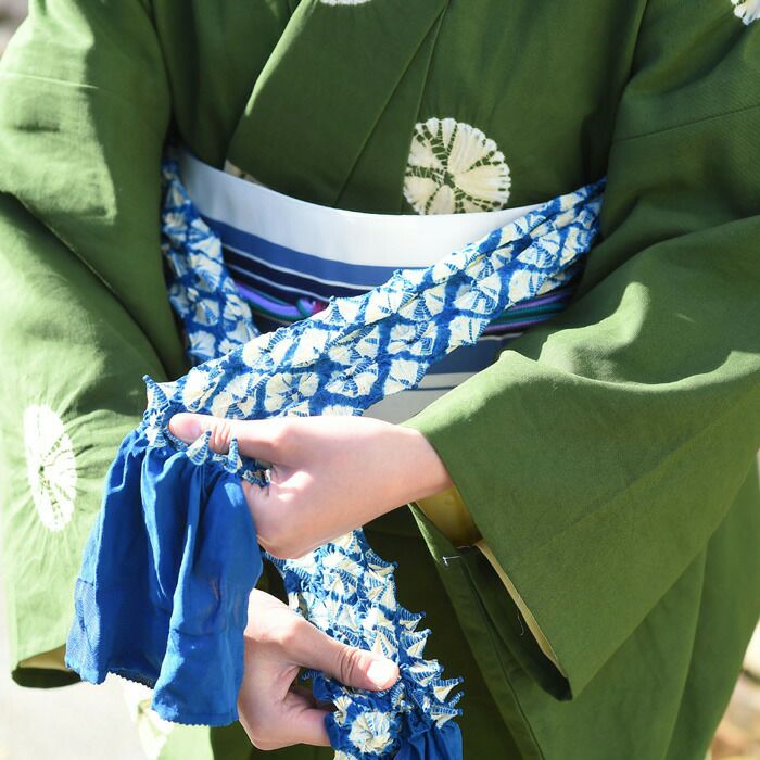 身丈98.5cm 手蜘蛛絞り 有松絞り 長羽織 アンティーク 正絹 市松模様 