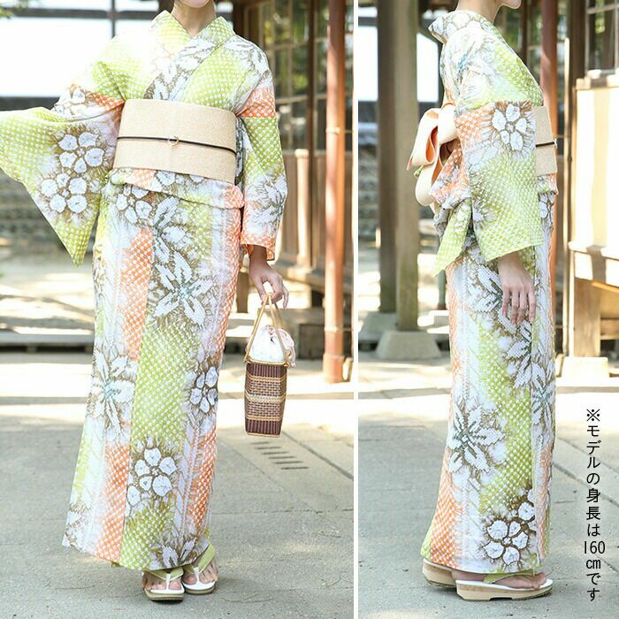浴衣 有松鳴海絞り 小花 ツタ ツル 着物 054w p 着物・浴衣