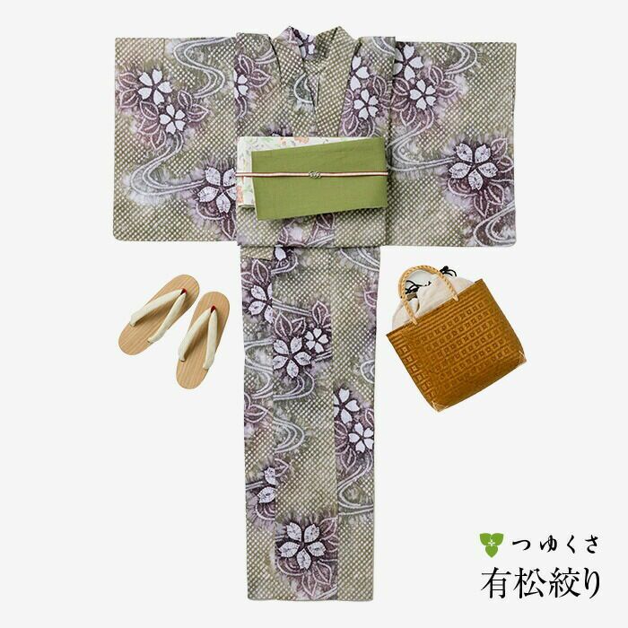 有松絞り浴衣 総絞り 帯でコーデ自由 伝統工芸品 夏祭り 花火
