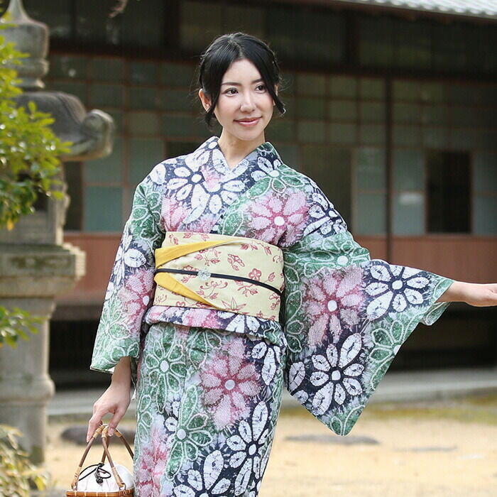 平和屋本店□極上 夏物 浴衣 有松鳴海絞り 麻の葉文様 綿 逸品  