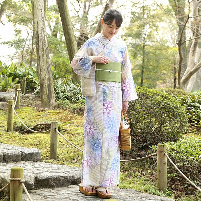 夏物SALE10％オフ＞本麻 花柄 リバーシブル ゆかた用 半幅帯 更紗