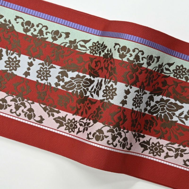 博多織 半幅帯（小袋帯） 長尺 森博多織 謹製 「雅」 博多帯 正絹 丸 