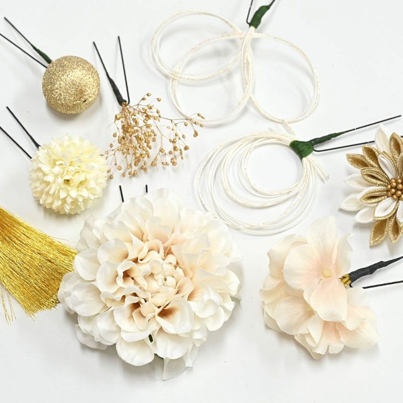 髪飾り】白梅190番 9点セット