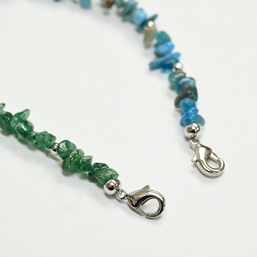 羽織紐 天然石 さざれ石 カニカン フック式タイプ オニキス ：つゆくさ