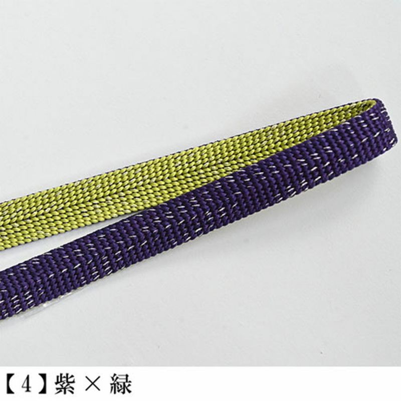 三分紐 リバーシブル 正絹 銀糸入り 帯留めと一緒に 半幅帯にも ：つゆ