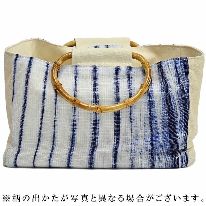 トートバッグ 有松絞り バンブーハンドル手筋絞り つゆくさ 送料無料