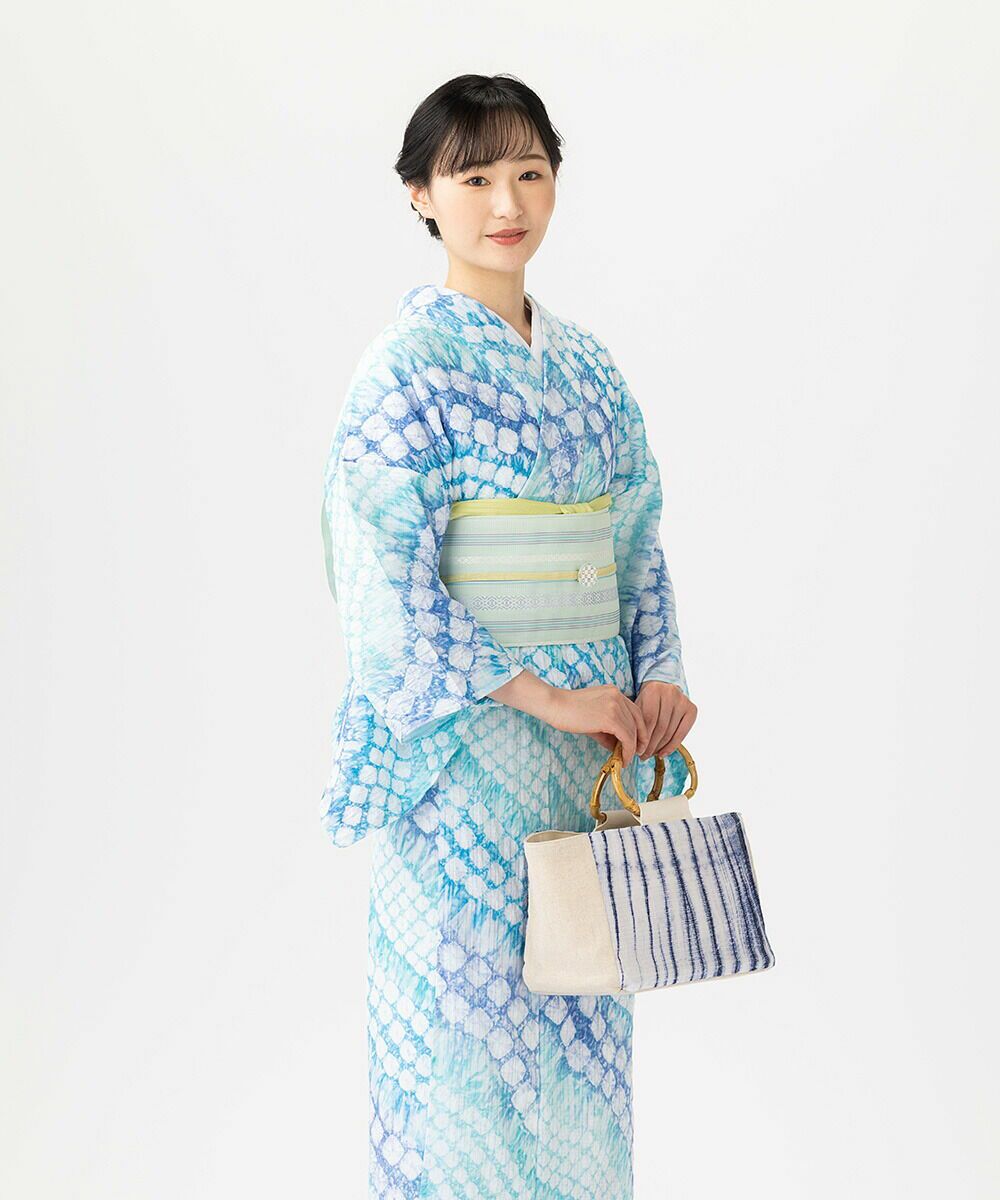 帯揚げ 夏用 単衣用 竪絽 正絹帯揚げ 染め分けぼかし：つゆくさ公式 
