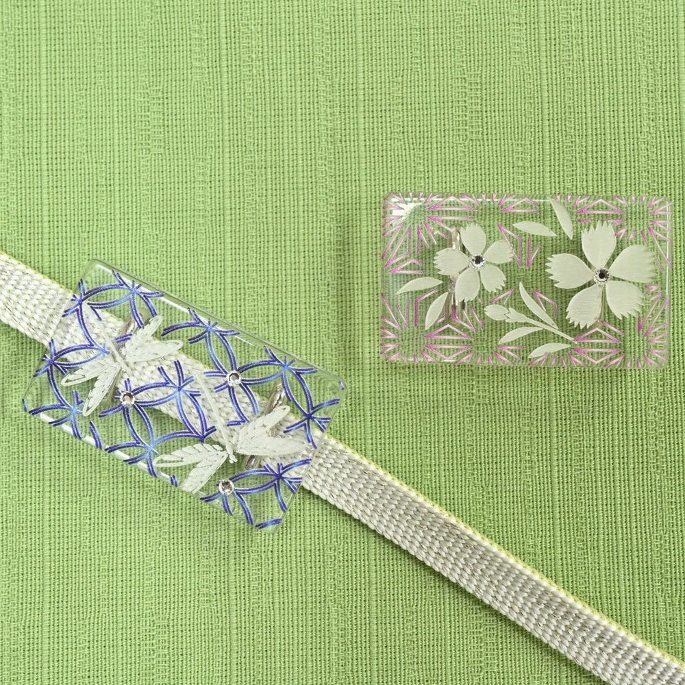 帯留 トンボ 撫子 クリア スクエア ストーン付：つゆくさ公式通販サイト