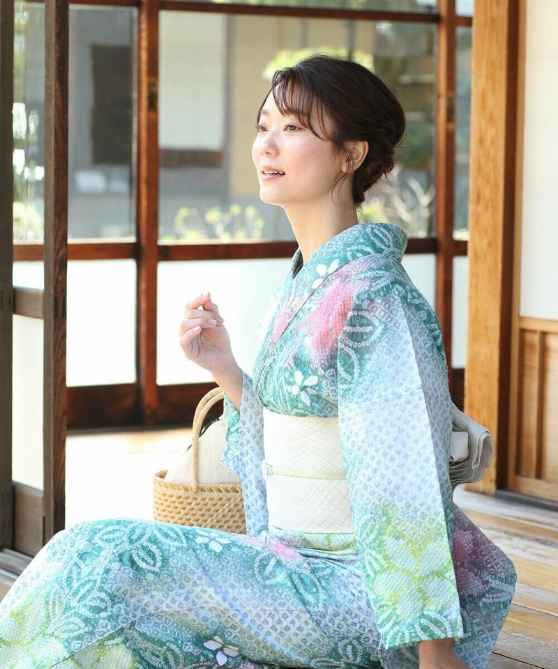 有松絞り浴衣 藍色ブルー 花火 単品 - e-life-sp.co.jp