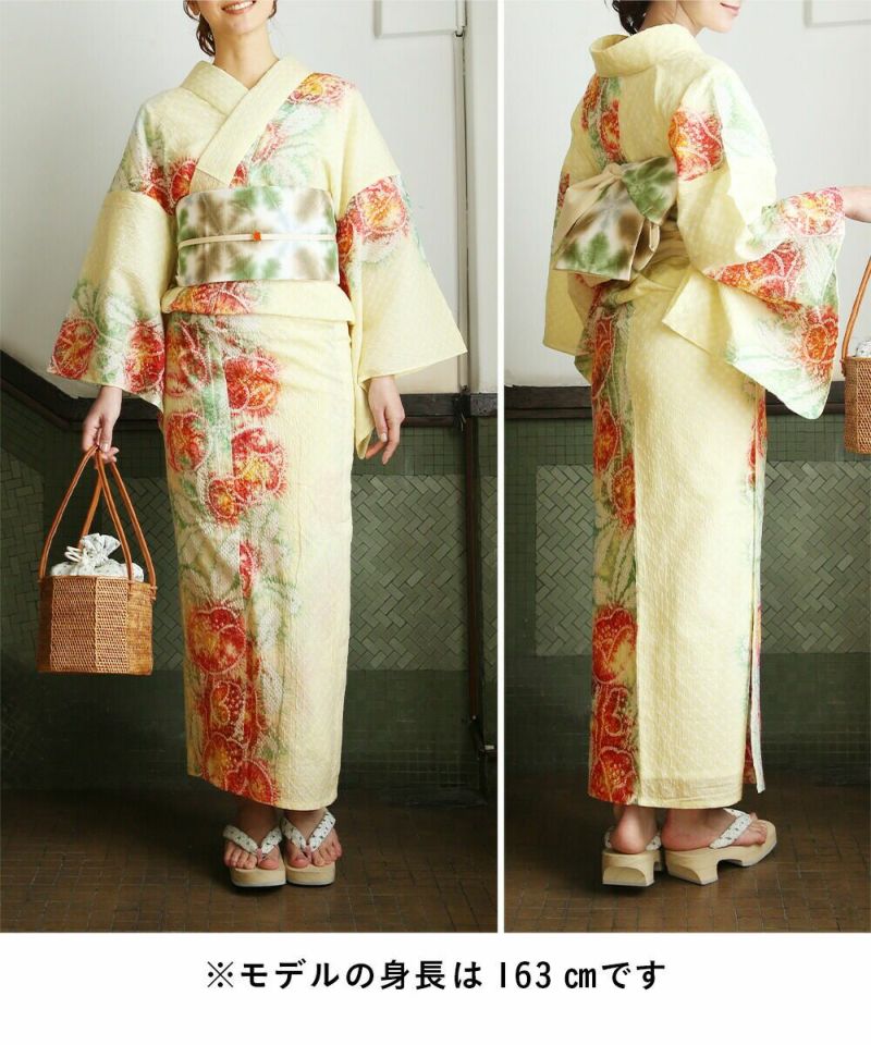 夏物SALE5％オフ＞【フルオーダー】浴衣 有松絞り 椿 | 有松
