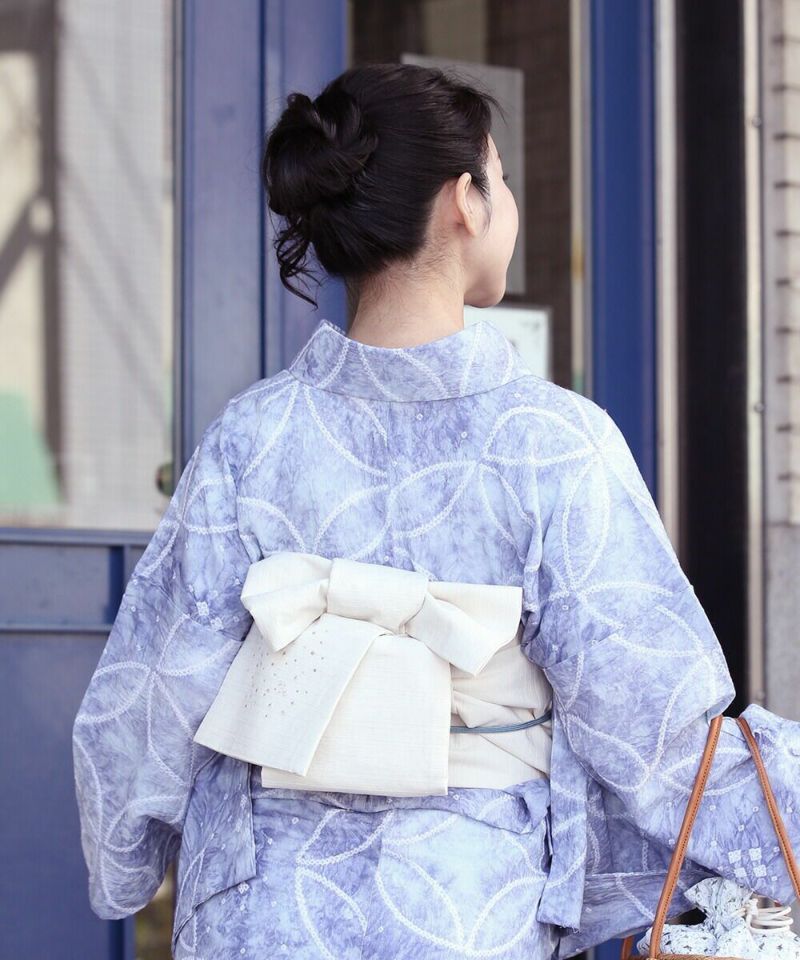 有松絞り 浴衣 七宝 綺麗なグリーン