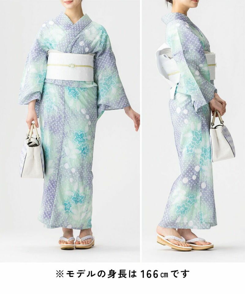 有松絞り浴衣　希少サイズ　　　　　可愛い❤︎ used 浴衣のみ utatane 浴衣 有松絞り浴衣3点セット 藍色に隠れる四つ葉