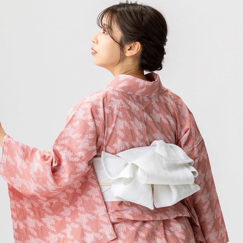 7/21まで5％オフ＞本麻 半幅帯 組紐 ラメ入り 白地 | 有松絞り