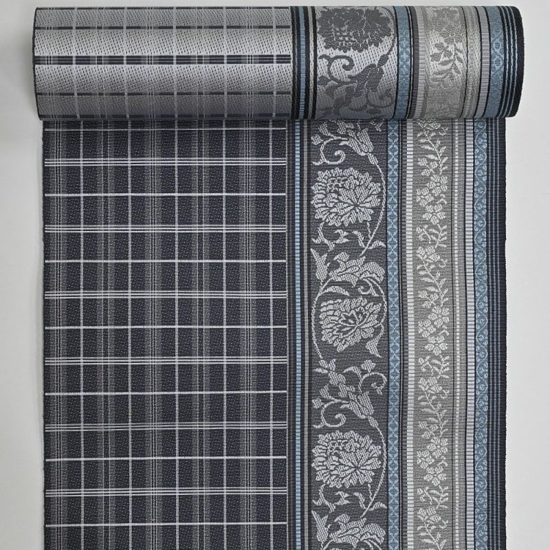 お仕立て代込】博多織 名古屋帯 博多帯 八寸帯 格子唐草 グレー地 透け